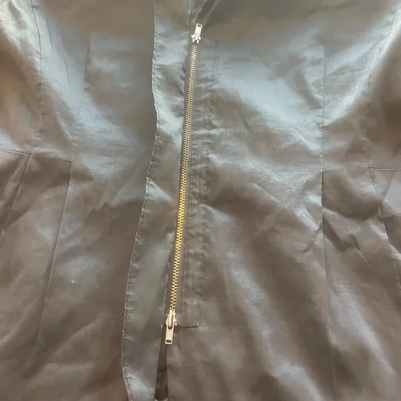 Eileen Fisher Zip Front V-Neck Peplum Jacket Black Large L Dress Casual - Picture 7 of 16